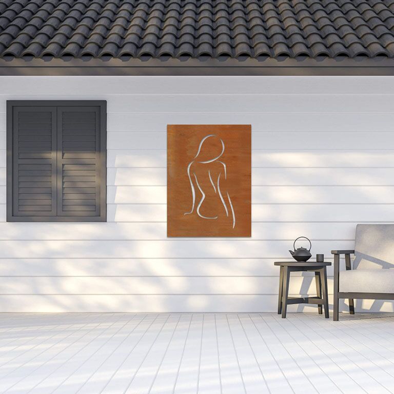 Decor de perete din oțel corten Femeie