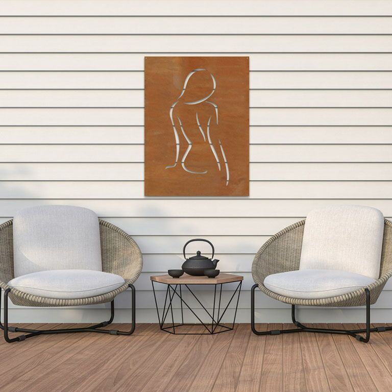 Decor de perete din oțel corten Femeie