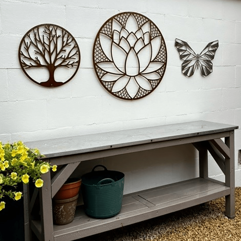 Decor de perete din oțel corten Floare de lotus