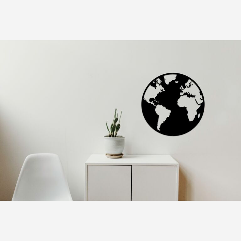 Decor de perete din metal Glob