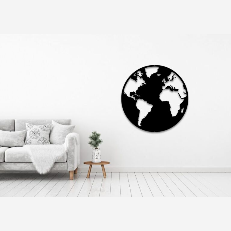 Decor de perete din metal Glob