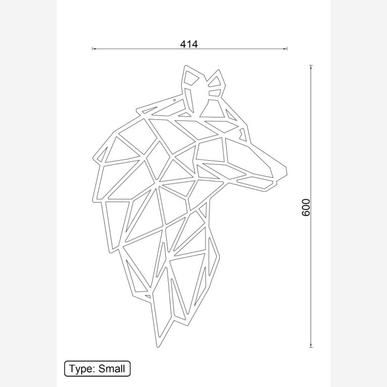 Decor de perete din metal Lup 2.0