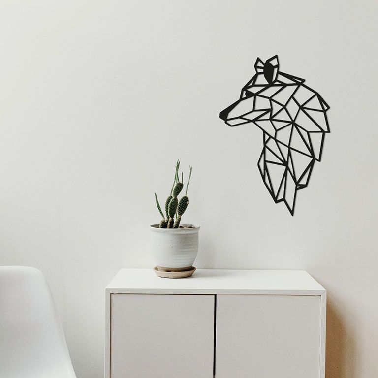 Decor de perete din metal Lup 2.0
