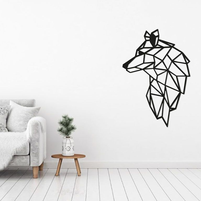 Decor de perete din metal Lup 2.0