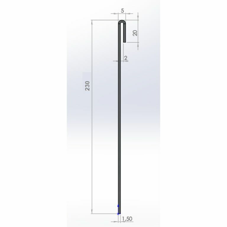 Separator de gazon din oțel corten formă aplatizată 23 cm (lungime 150 cm)