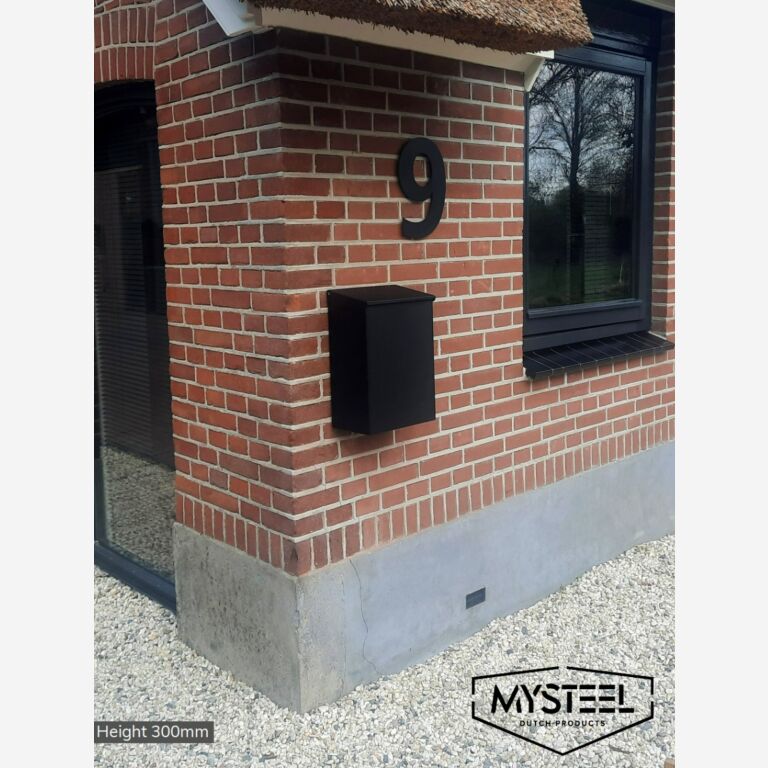 Număr de casă din oțel inoxidabil Negru 6 - 30 cm