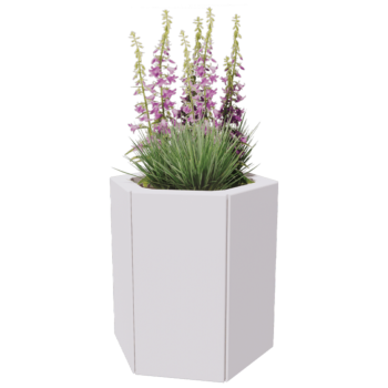 Jardinieră din oțel - Hexagonal - 39,3 x 34,6 x 50 cm - Altă culoare RAL - Cu placă de bază
