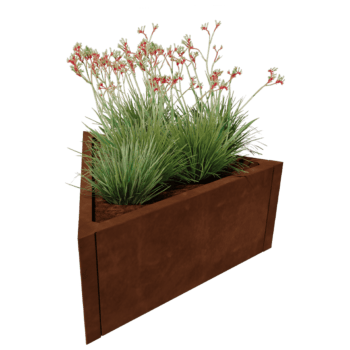 Jardinieră din oțel corten Alaska echilateral 80 cm