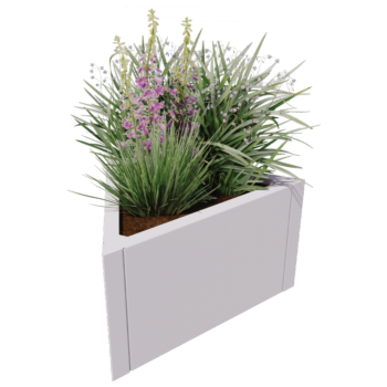 Jardinieră din oțel - Triunghiular echilateral - 70,6 x 61 x 40 cm - Altă culoare RAL - Fără placă de bază