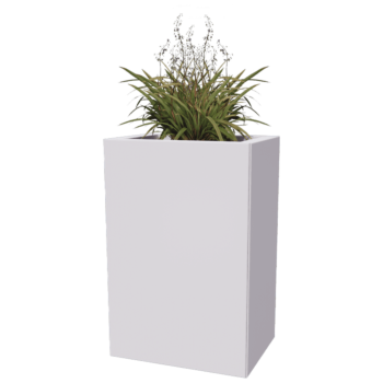 Jardinieră din oțel - Dreptunghiular - 40 x 30 x 30 cm - Altă culoare RAL - Cu placă de bază - Cu roți