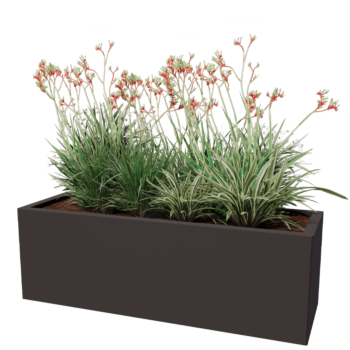 Jardinieră din oțel acoperit cu pulbere Texas 40 x 120 cm