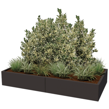 Jardinieră XXL din oțel - Dreptunghiular - 200 x 100 x 40 cm - Altă culoare RAL - Fără placă de bază