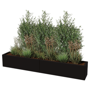 Jardinieră XXL din oțel - Dreptunghiular - 200 x 30 x 60 cm - Altă culoare RAL - Cu placă de bază