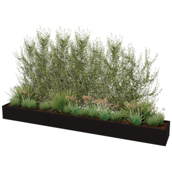 Jardinieră XXL din oțel - Dreptunghiular - 360 x 50 x 40 cm - Altă culoare RAL - Fără placă de bază