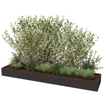 Jardinieră XXL din oțel - Dreptunghiular - 360 x 80 x 80 cm - Altă culoare RAL - Fără placă de bază