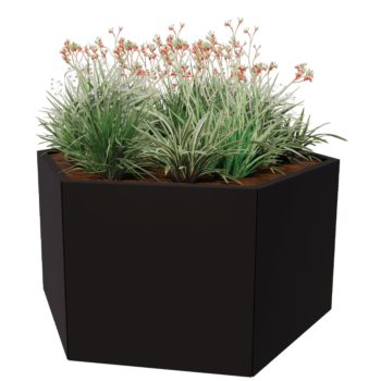 Jardinieră din oțel - Hexagonal - 139,3 x 121 x 70 cm - Altă culoare RAL - Fără placă de bază