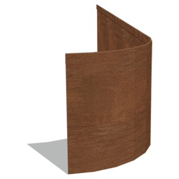 Separator de gazon din oțel corten formă aplatizată FLEX 35 cm (lungime 150 cm)