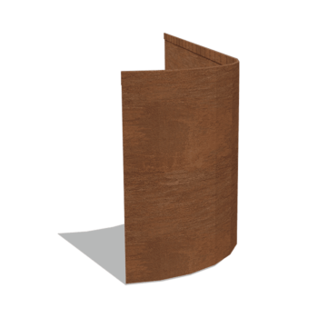 Separator de gazon din oțel corten formă aplatizată FLEX 45 cm (lungime 150 cm)