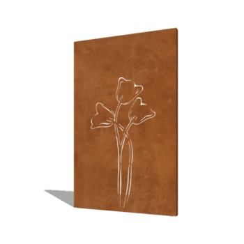 Panou de grădină din oțel corten lalea simetric 120 x 6 x 190 cm