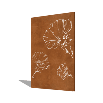 Panou de grădină din oțel corten mac 120 x 6 x 190 cm