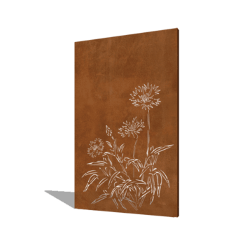 Panou de grădină din oțel corten albăstrea 120 x 6 x 190 cm