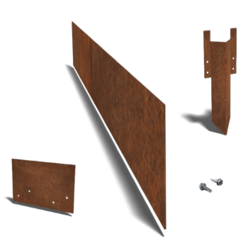 Separator de gazon din oțel corten formă dreaptă 15 cm set complet pe 15 metri