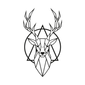 Decoratiuni perete din metal - Cerb 2.0 Small - 60 x 33,5 cm