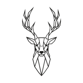 Decoratiuni perete din metal - Cerb 1.0 Large - 100 x 55,8 cm