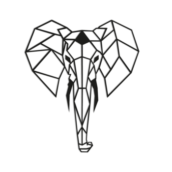 Decoratiuni perete din metal - Elefant 2.0 Large - 92,8 x 80 cm