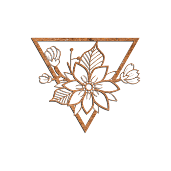 Decor de perete din oțel corten Floare 1.0