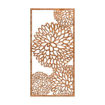 Decoratiuni perete din oțel corten - Floare 2.0 Large - 100 x 50,2 cm
