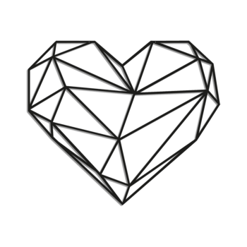 Decoratiuni perete din metal - Inimă Large - 80,1 x 93,4 cm