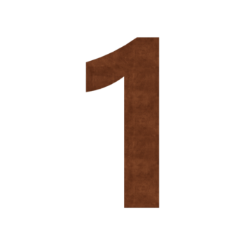 Număr de casă din oțel corten 1 - 30 cm