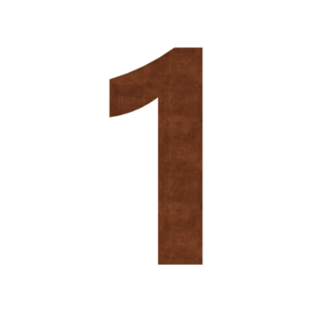 Număr de casă din oțel corten 1 - 34,3 x 80 cm