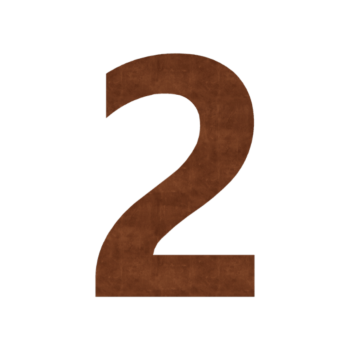 Număr de casă din oțel corten 2 - 19,6 x 30 cm