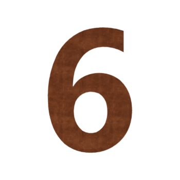 Număr de casă din oțel corten 6 - 10,1 x 15 cm