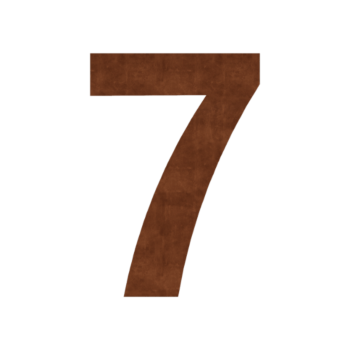 Număr de casă din oțel corten 7 - 55,7 x 80 cm