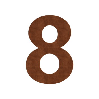 Număr de casă din oțel corten 8 - 50 cm