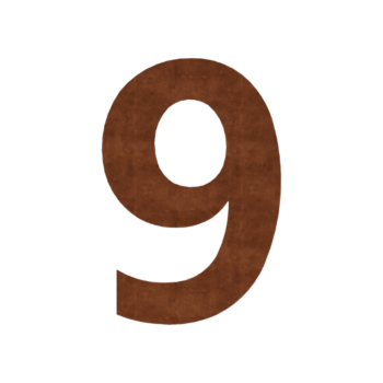 Număr de casă din oțel corten 9 - 20,2 x 30 cm