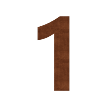 Număr de casă oțel corten (placă) 1 - 15 cm