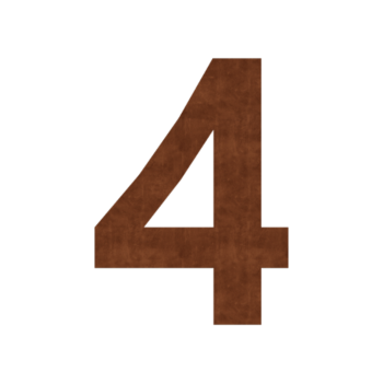 Număr de casă oțel corten (placă) 4 - 15 cm