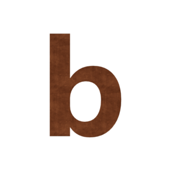 Număr de casă din oțel corten B - 9,9 x 15 cm - Autoadeziv