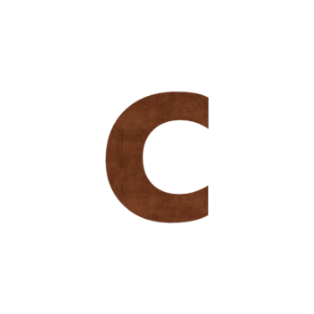 Număr de casă din oțel corten C - 7,8 x 10 cm - Autoadeziv