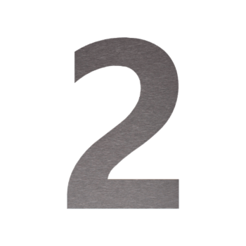 Număr de casă din inox 2 - 32,7 x 50 cm - Finisaj periat