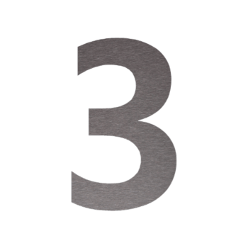 Număr de casă din inox 3 - 30,4 x 50 cm - Finisaj periat