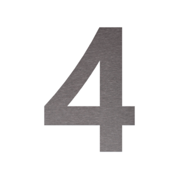 Număr de casă din inox 4 - 11,7 x 15 cm - Finisaj periat