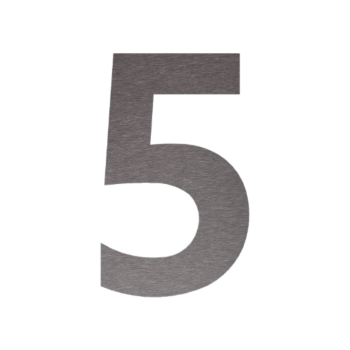 Număr de casă din inox 5 - 18,3 x 30 cm - Finisaj periat