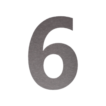 Număr de casă din inox 6 - 20,1 x 30 cm - Finisaj periat