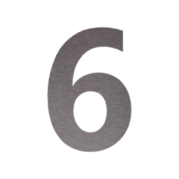 Număr de casă din inox 6 - 33,6 x 50 cm - Finisaj periat