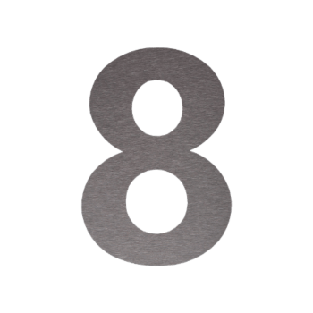 Număr de casă din inox 8 - 20,7 x 30 cm - Finisaj periat